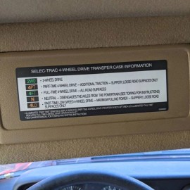Unbranded Jeep Selec-trac (NP242) Transfer Case Visor Instruction Decal- Quick Global Ship