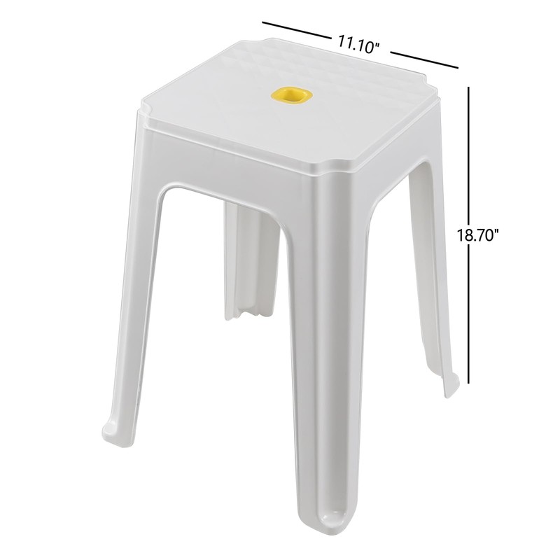 Kekow 12-Pack 18.7 inch Height Home Plastic Stool, Square Portable