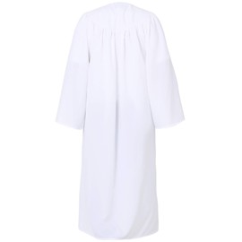 GraduationMall US Style Matte Graduation Gown Only White Full Fit Size 57FF(6'0"-6'2")