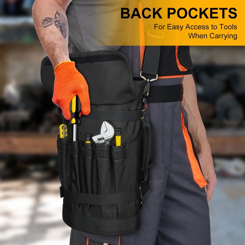 Tool Roll Bag, Roll Up Tool Bag with Pockets, Heavy