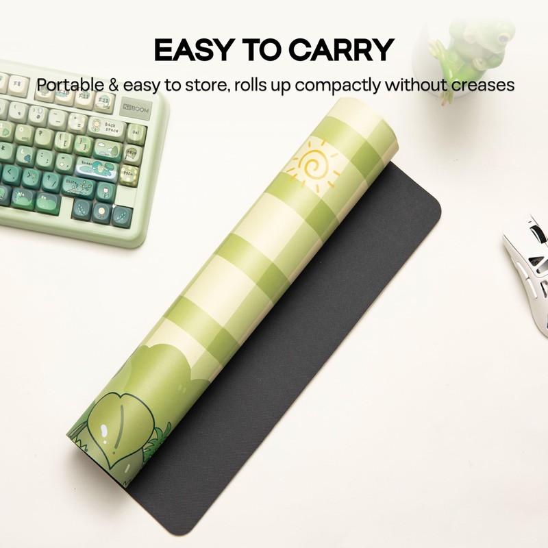 KiiBOOM X Cosydiaries Rainy Froggy Day Desk Mat, Non-Slip, 35.4’’