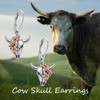 CUPENDA Kuhschädel-Ohrringe aus Sterlingsilber Bullenkopf Totenkopf Klapp-Ohrhänger Western-Schmuck for Damen