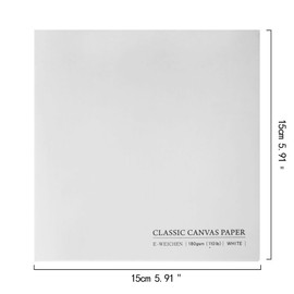 Tearable Square 15X15cm 180gsm Portable Watercolor Paper Pad Journal 60pgs (30 Sheets Front Back 2 Textures) Travel Size for Calligrapher Watercolour Sketch Notebook. White