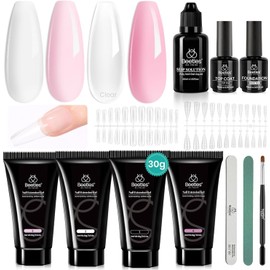 Beetles Kit Polygel para Uñas 4 Colores con Base y Capa Superior