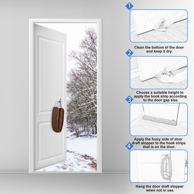 NABOWAN 32" Weighted Under Door Draft Stopper -Triangular Door Draft