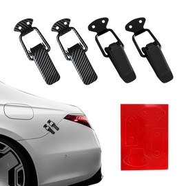 QZTYTY 4PCS Car Bumper Clip Hasp, Bumper Holder Clips, Durable Auto Bumper Security Hook Lock Clips, Car Quick Release Fasteners for Front Rear Bumper Trunk Fender (Black+Carbon Fiber, Small)