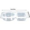 Double Compartment Food Storage Containers with Lids, 20-Pack, Clear Plastic