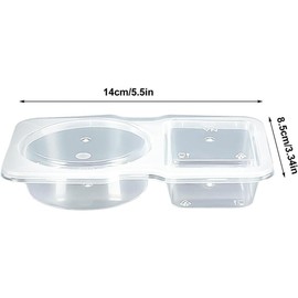 Double Compartment Food Storage Containers with Lids, 20-Pack, Clear Plastic