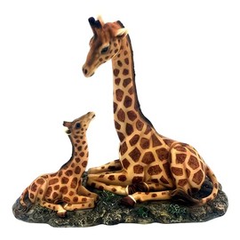 ICE ARMOR 9.5" W Giraffe with Cub Sitting Figurine Statue Sculpture Ornament Decor for Housewarming, Holidays, Christmas for Men/Women