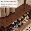 AQIMUELE Hall Tree, Coat Rack with Shoe Storage, Wooden Hall
