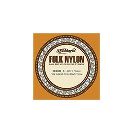 D'Addario Single Folk Blk Nylon 028 Ball (BEB028)