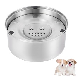 3L Dog Water Bowl,Non Spill Dog Water Bowl,Stainless Steel Dog Bowls,Large Dog Water Bowl Dispenser Floating Anti Spill Dog Water Bowl,Dogs Water Bowl for Vehicle Cat Dog Slow Drinking Bowl Puppy