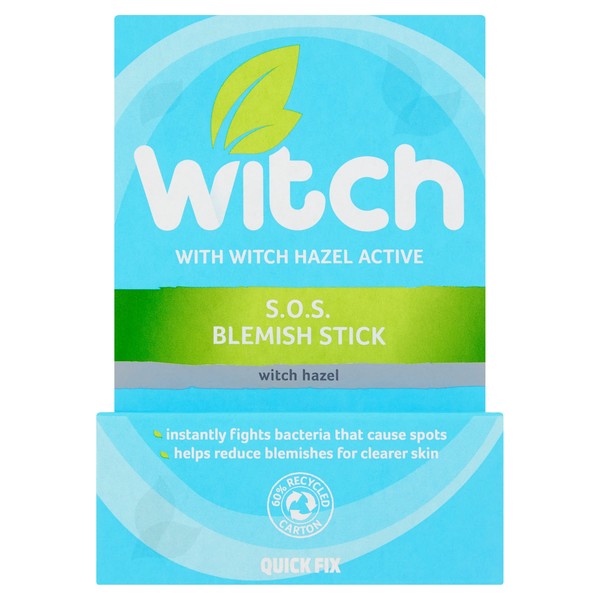 Witch SOS Blemish Stick, fights bacteria, works instantly, reduces excess oil and blemishes. Vegan friendly