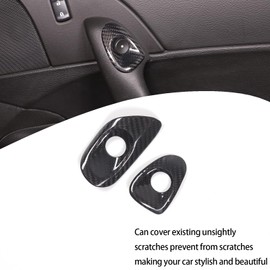 Lcojicep Car Switch Button Trim Compatible with Corvette C6 Z06 ZR1 2005-2013 Door Switch Button Lock Trim Door Switch Button Trim Frame Panel Real Carbon Fiber, Black
