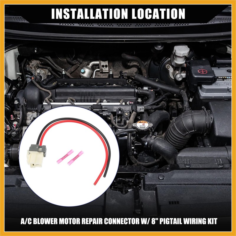 Partuto Blower Motor Connector Plug Wire Harness 8" Pigtail Kit