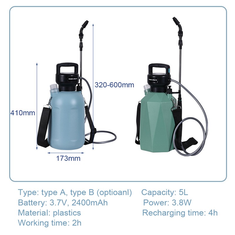 USB Rechargeable Shouldered Sprinkler Handheld Electric Sprayer Agriculture Tools Watering