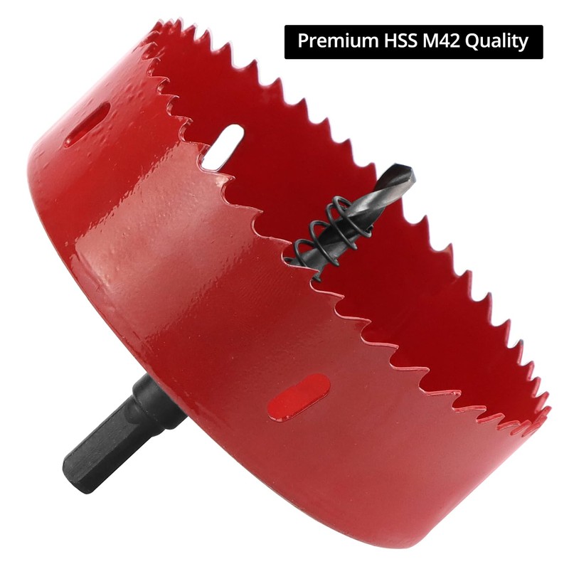 QWORK® 110 mm Hole saw, M42 HSS hole saw bit,