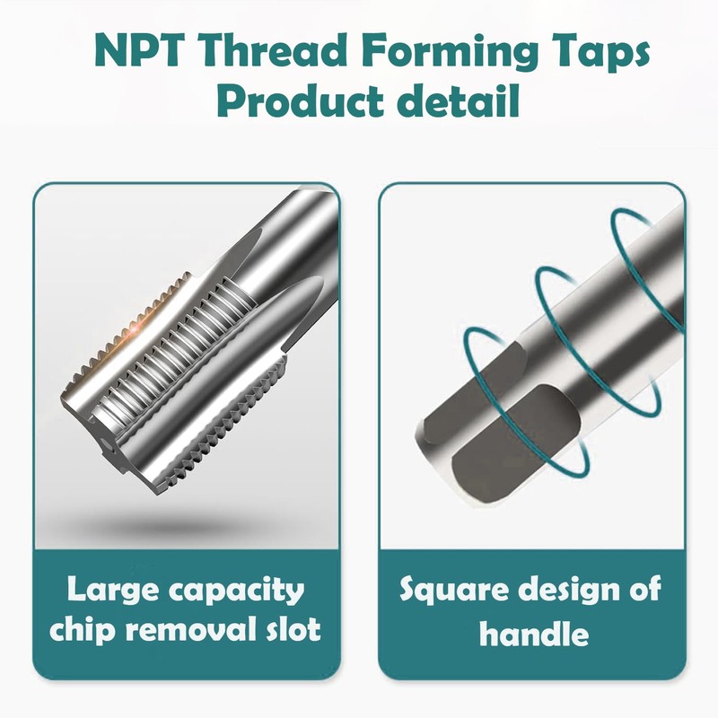 KEWAYO NPT Thread Forming Taps - 5 Pieces 1/8", 1/4",