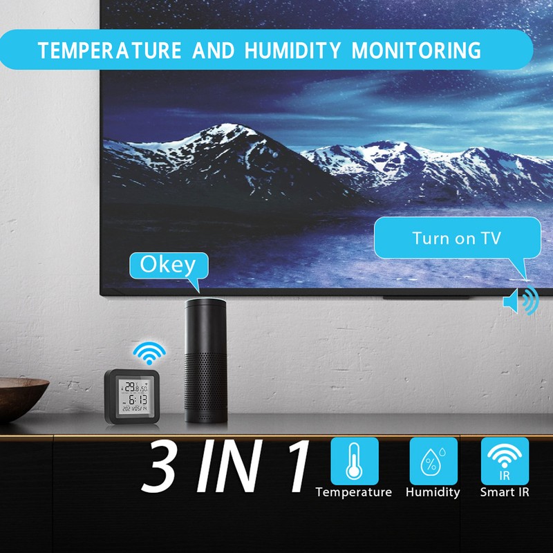 Temperature Humidity Monitor Wifi Portable Support for TUYA Hygrometer Thermometer