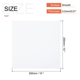 MECCANIXITY White ABS Plastic Sheet 10 x 10 x 0.02 Inch for Building Model, DIY Crafts, Panel, Pack of 2 Pcs