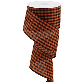 Cinta con borde de alambre, 6,35 cm x 10 yardas (naranja, negro)