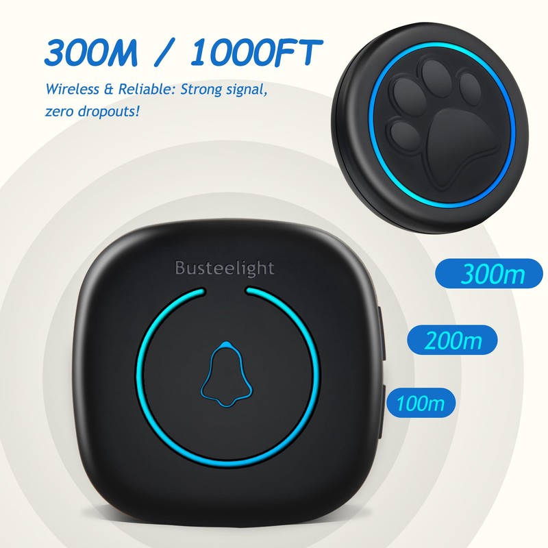 Soft Ring Blk Dog Bells to Go Outside - Wireless