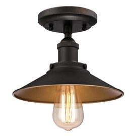 Westinghouse 6336000 Louis One-Light Indoor Semi-Flush Ceiling Fixture, Oil Rubbed Finish and Metallic Bronze Interior, RED