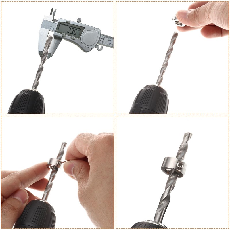 sourcing map 4pcs 7mm Drill Stop Collar Set Depth Stop,
