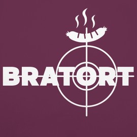 Shirtracer - Apron - BBQ Apron - Adult - Bratort Funny Gift Grill Funny Father's Day Birthday Christmas Dad, 8 Aubergine