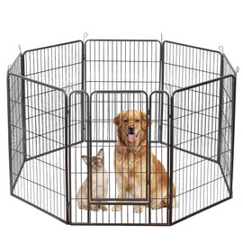 ZENY Dog Playpen 40Inch 8 Panels, Heavy Duty Pet Dog Pen Indoor, Metal Dog Fence with Doors, Foldable Animal Outdoor Exercise Pen for Yard, RV, Camping