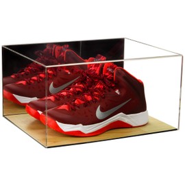 Better Display Cases Versatile Acrylic Display Case - Large Rectangle Box with Mirror and Simulated Wood Base 15.25" x 12" x 8" (A026-MWB)