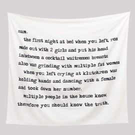 DESSOZAR Jersey Shore Tapestry with Funny Words Letter To Sammi 3D Boutique Words Retro Tapestry for Party Wall Hanging Home Decor for Living Room Bedroom College Dorm (59.1 x 51.2 inches)