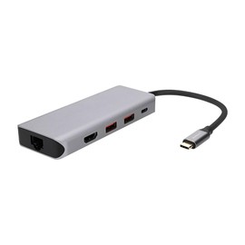 Owtec USB 10Gbps HDMI / LAN / 2 x USB Type-A / USB Type-C 5 in 1 USB Type-C Multiport Adapter Silver OWL-DSU31A2HLC-SV