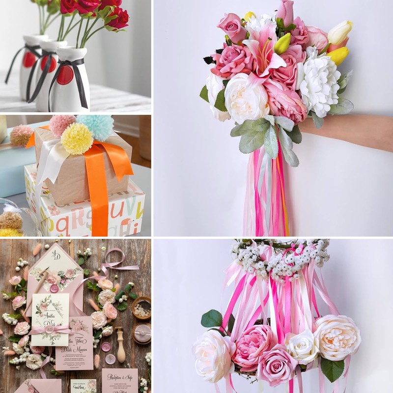 Light Blue Ribbon 3/8 Inch, 25 Yards Satin Fabric Ribbons