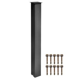 Btowin VCF 43 inch Metal Mailbox Post, Heavy Duty Steel Black Powder-Coated Surface Support Bracket In-Ground Mounting Mail Stand for Outdoor Street Concrete Roadside Sidewalk