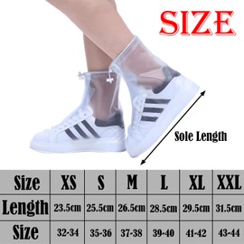 JYJLLM waterproof shoe covers shoe covers reusable waterproof，waterproof shoe cover，cycling overshoes，Suitable for school, cycling, outdoor activities, and tourism (transparent, XXL)