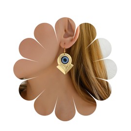 Andelaisi Boho Evil Eye Drop Earrings Gold Evil Eye Dangle Earrings Vintage Devil Eye Earrings Blue Evil Eye Protection Earrings Jewelry for Women