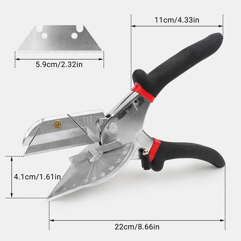 Miter Shears,Angle Mitre Shear Cutter with 20 Replacement Blades and