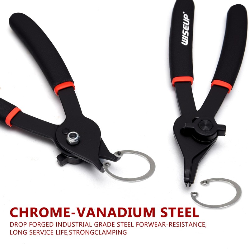 WISEUP 12 Pcs Snap Ring Pliers Set, Heavy Duty Internal/External