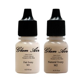 Glam Air (2) Glam Air Airbrush Foundation Makeup M1 Fair Ivory & M2 Natural Ivory