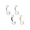 PIERCINGLINE Titanium banana bell with internal thread, synthetic pearls, belly