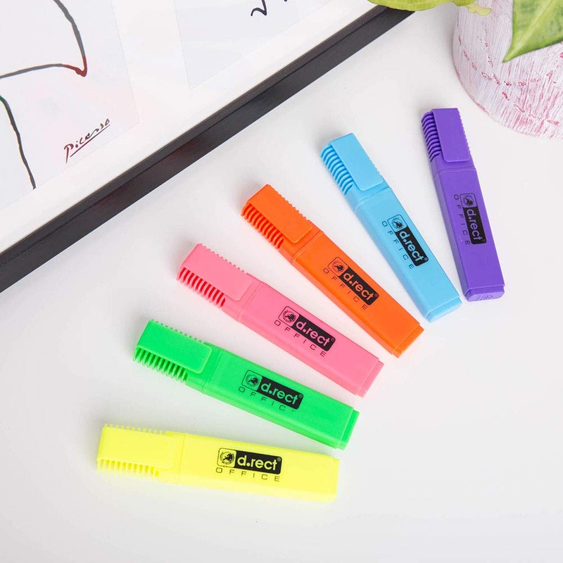 D.RECT 12 Yellow Chisel Tip Highlighter Pens 1127