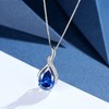 MABELLA Sterling Silver Simulated Blue Sapphire Gem Birthstone CZ Pendant