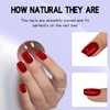 Yivaiks Red Short Square Cat Eye Press on Nails White