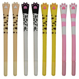 Maydahui 8PCS Cat Paw Rollerball Pens Novelty Cat Claw Pen Cute Cartoon Kitty Pens Black Gel Ink for Cat Lovers Stationery School Supplies