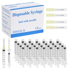 Pack of 100 3 ml 20G 25 mm Plastic Tube, Luer Lock Pipette with Scale, Individually Packed, Multi-Purpose Measuring Tools for Liquids, Plant Watering