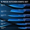 Wanbasion Blue Stainless Steel Knife Set, Sharp Kitchen Knife Set
