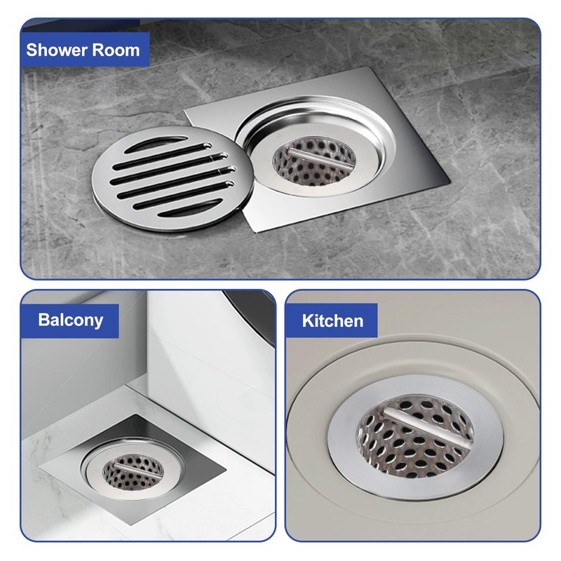 2" Commercial Floor Drain Strainer, 6'' High, Thick Perforated Stainless