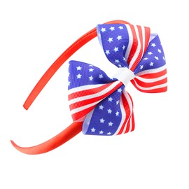 HIFANMM 4th of July Headband Independence Day Hair Accessories Patriotic Party Bow Hair Supplies USA Flag Big Bow Knot Design Red Hair Decoration Non Slip Head Band for Women Girls Kids 1 Pcs