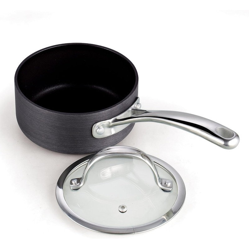 Cooks Standard 1-Quart Saucepan Hard Anodized Nonstick with Glass Lid,